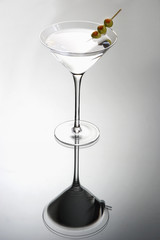 Martini cocktail with olives