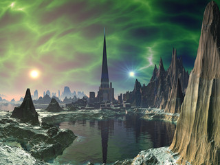 Fototapeta premium Euphoria Tower on Planet Electra