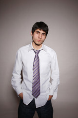 Closeup of a smiling casual business man