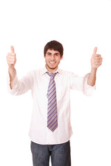 Closeup of a smiling casual business man