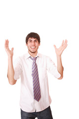 Closeup of a smiling casual business man