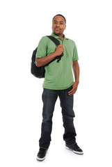 Fototapeta premium African american student with bag