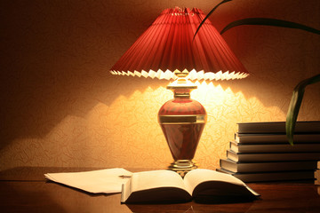 Lamp And Books