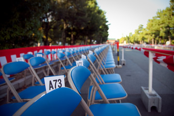 Empty chairs before the fair