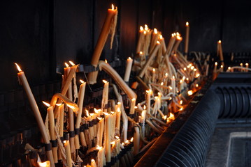 Candles in Sanctuary of Fatima in Portugal
