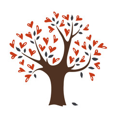 Obraz premium Vector love tree