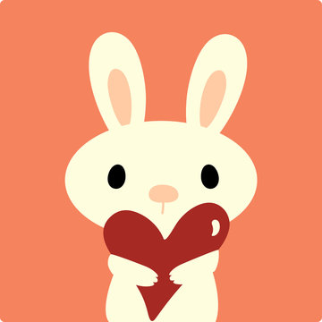 Vector rabbit with love