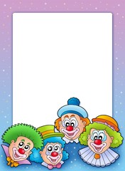 Obraz na płótnie Canvas Frame with various clowns