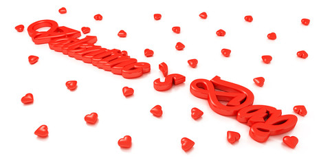 Valentine`s Day mit Herzen