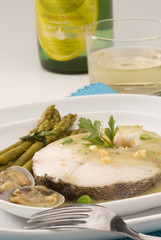 Spanish cuisine. Hake Basque style.