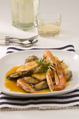 Spanish cuisine. Catalan fish stew.