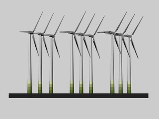 Illustration zum Thema Energie - Windpark-Modell - 3D
