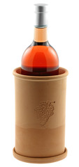 brique vin terre cuite, bouteille vin rosé, fond blanc