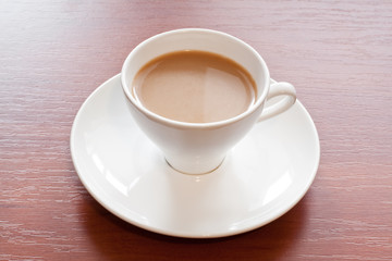 contrast photo of coffee with milk