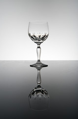 Elegant wine glass with reflection