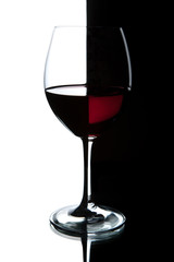 glass of red wine isolated