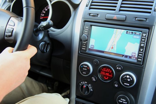 PKW Innenraum, Navigationsger&auml;t, Amaturenbrett