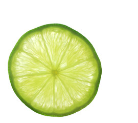 A macro shot of green slice of lime