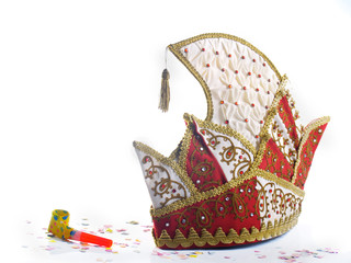 german jesters hat and party blower