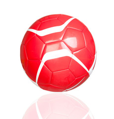 Naklejka premium Red soccer ball