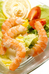 insalata di gamberi close up