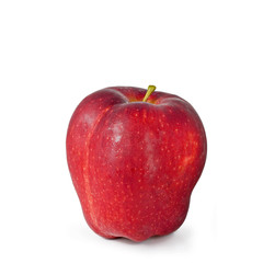 Fresh ripe red delicious apple on white background