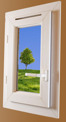 fenetre pvc double vitrage fermée