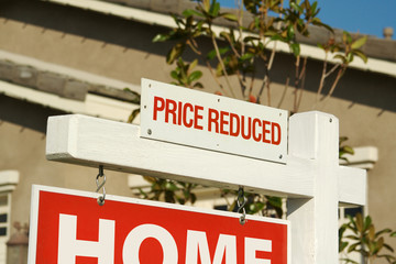 Price Reduced Real Estate Sign & New Home
