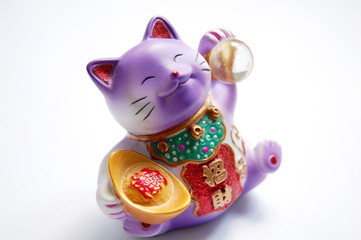 a lucky cat with white background