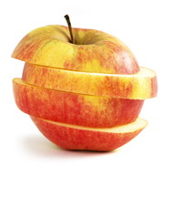sliced apple isolated on white background