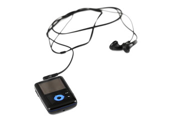 MP3 player isolated on white background - obrazy, fototapety, plakaty