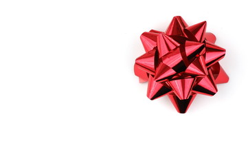 Christmas red ribbon isolated on white background