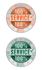 Fototapeta na wymiar 100 Prozent Service 100 percent service