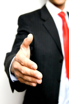 Working Together - Hand Shake with great spirit
