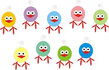 Colourful chicks