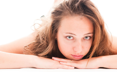 Obraz premium closeup portrait of beautiful woman