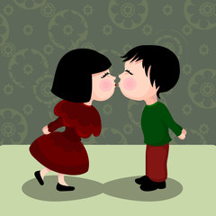 cute kissing couple