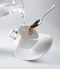 Fotobehang White cup of black coffee © volff