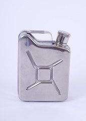 Metal flask.