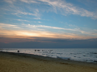 Baltic beach at sunset