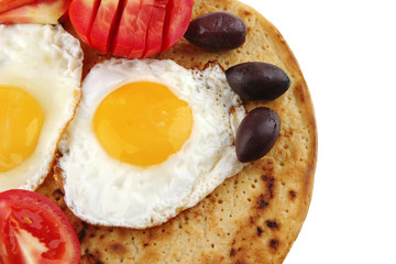 fried eggs on pancake