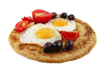 fried eggs on pancake