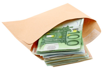 enveloppe billets euros fond blanc