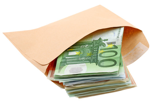 enveloppe billets euros fond blanc