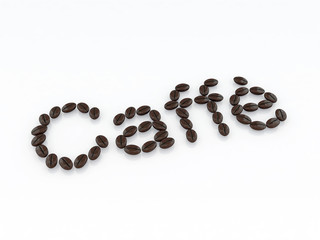 scritta caffè con chicchi