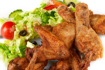 Chicken legs with fresh vegetables