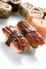 Different types of sushi.