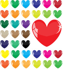 colored hearts