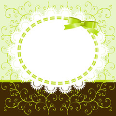 Rahmen mit Schleife aus Spitze