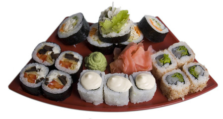rolled and sushi